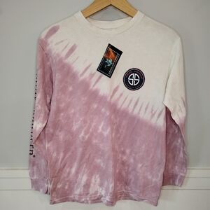 Pink and White Tie-Dye Long Sleeve Shirt
